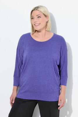 Dames functioneel shirt oversized boothals 3/4-mouwen