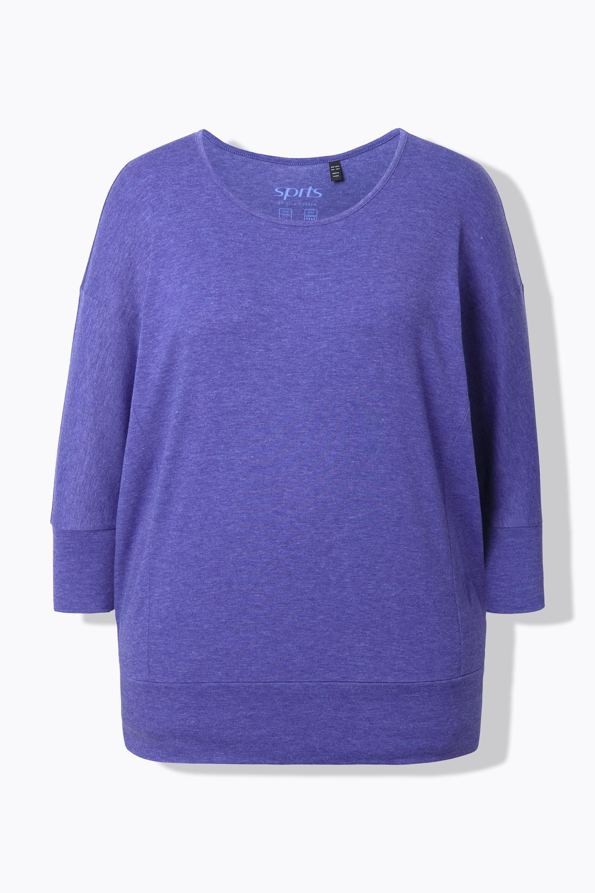 Femme T-shirt de sport oversize encolure bateau manches 3/4 6/6