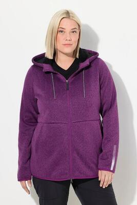 Damen Strickfleece-Jacke Teddyfleece 2-Wege-Zipper Reflektor