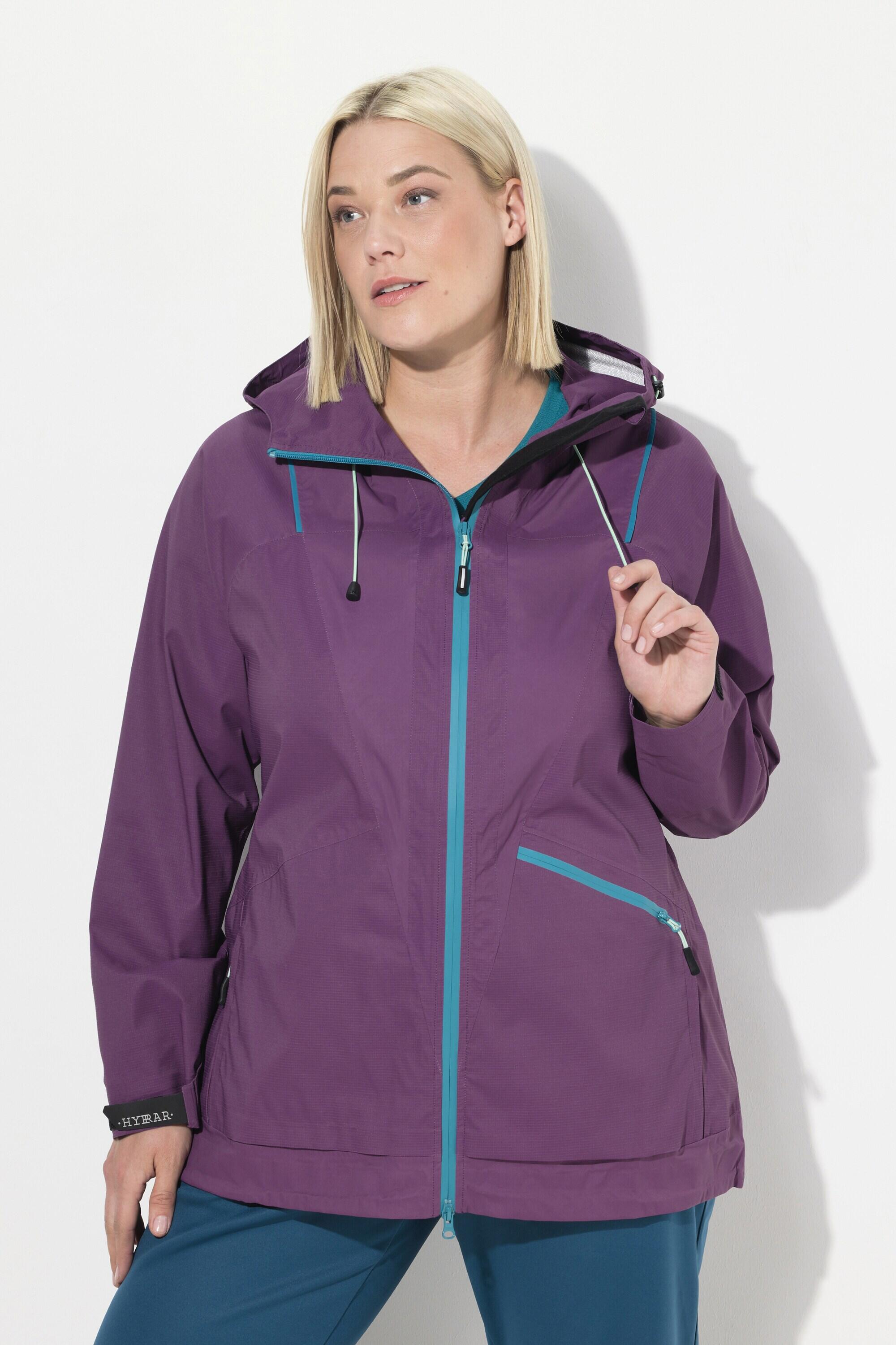 ULLA POPKEN Women's Technical Waterproof Jacket Purple Plus Size 100% Polyester