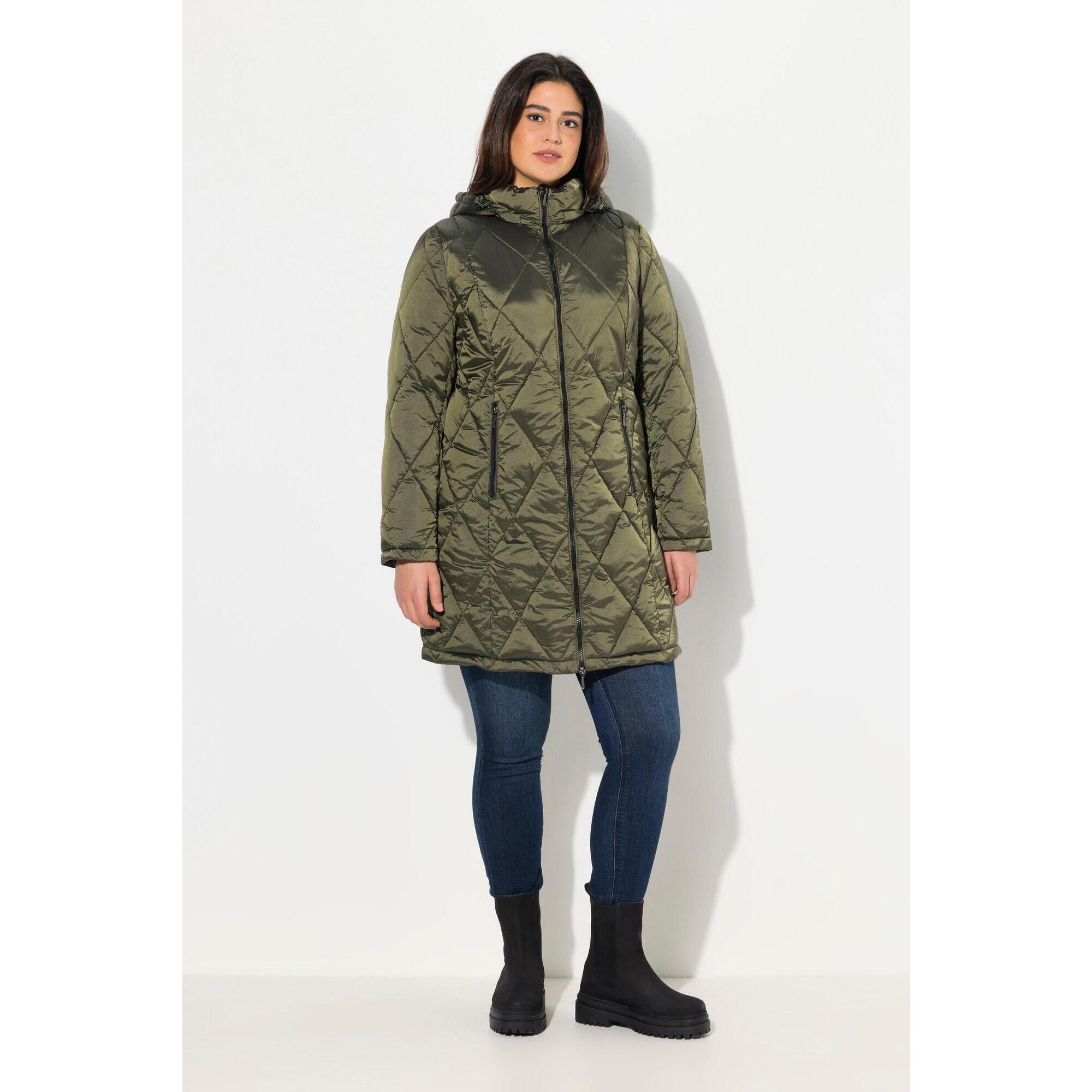 Damskie Pikowana kurtka HYPRAR kaptur dwukierunkowy zamek kieszenie na zamek