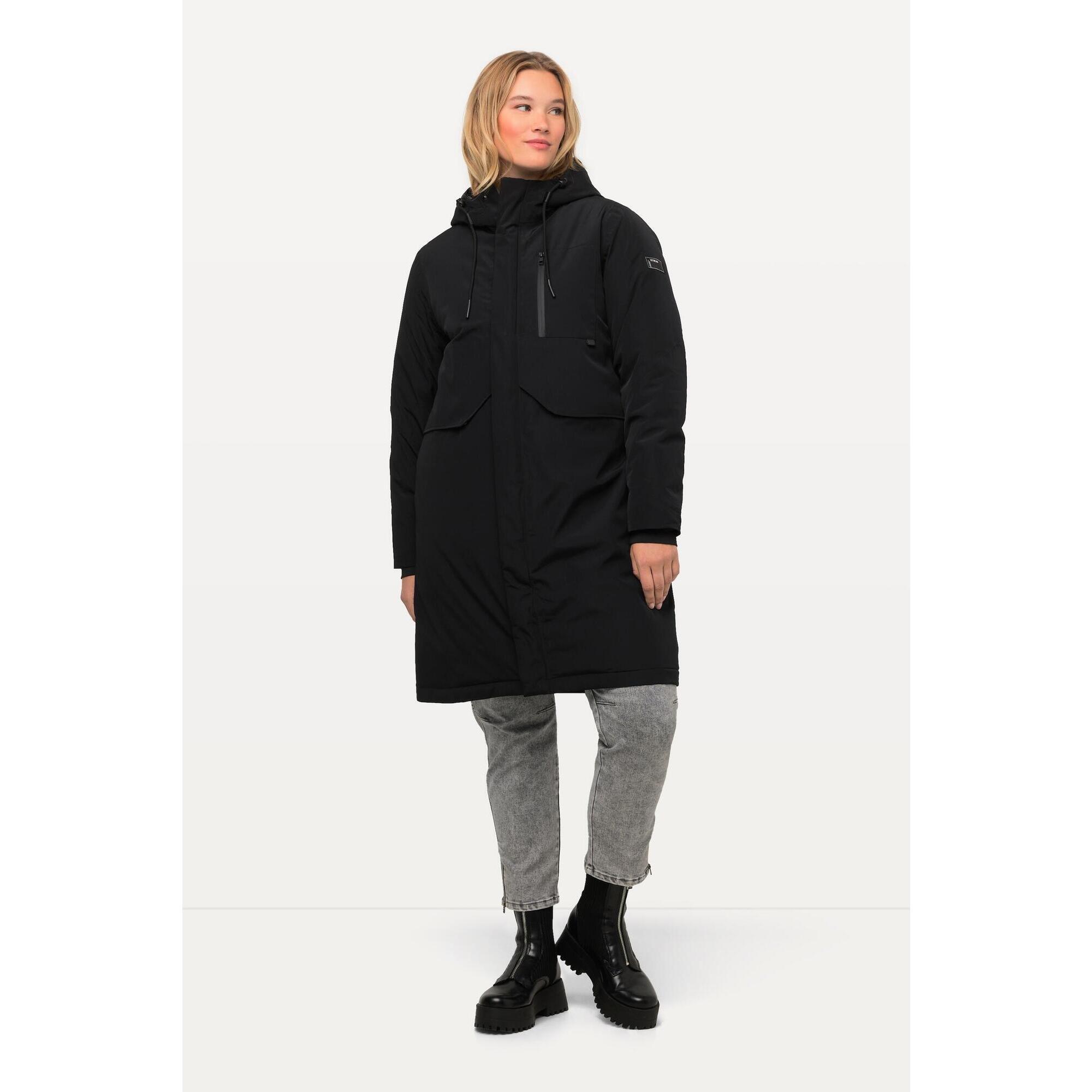 Ulla Popken - Femme Parka Hyprar Imperméable Fermeture Éclair À Double Sens - Veste - Noir - Decathlon