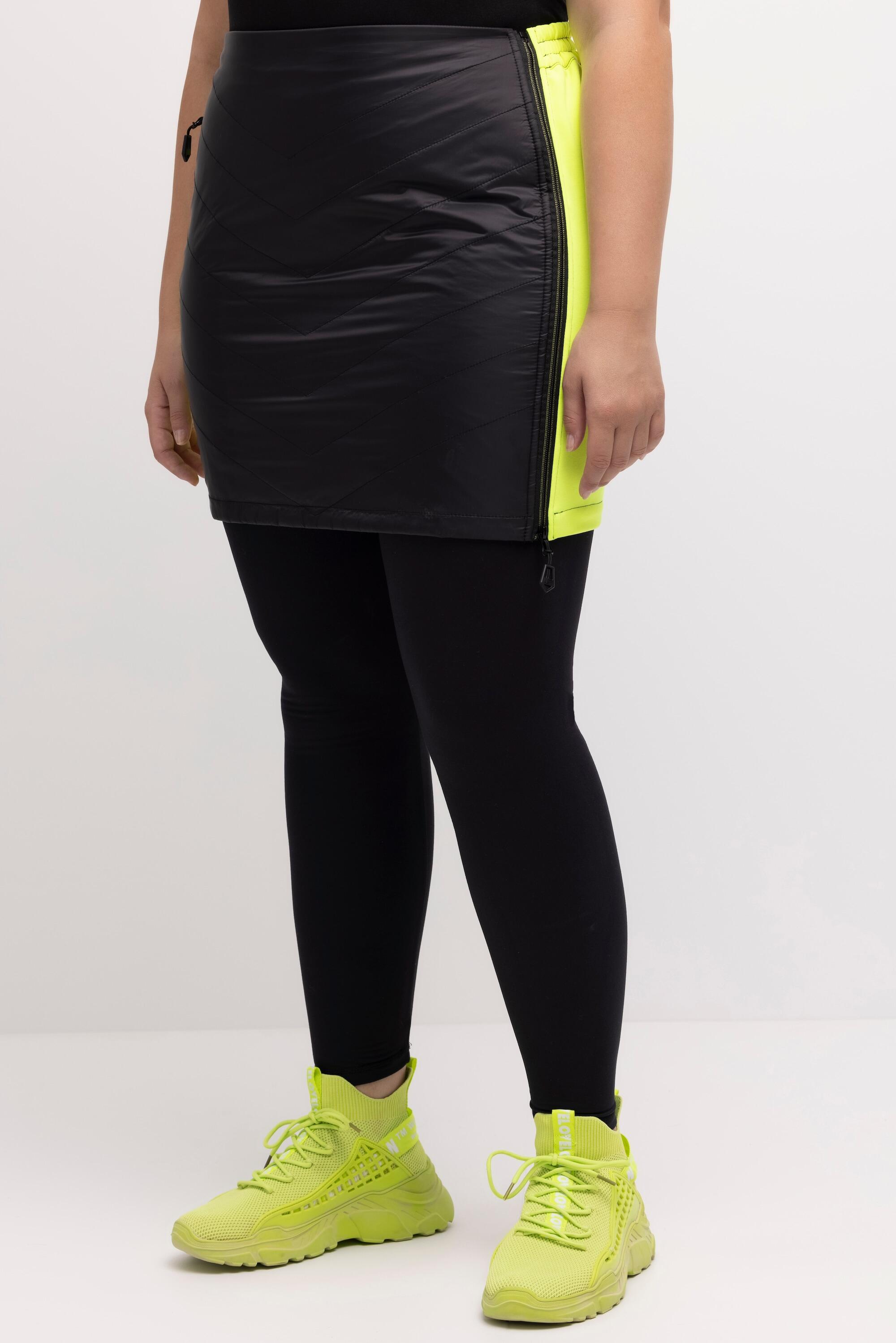 ULLA POPKEN Women's Quilted Ski Skirt BLACK 95% Polyester 46–50 cm