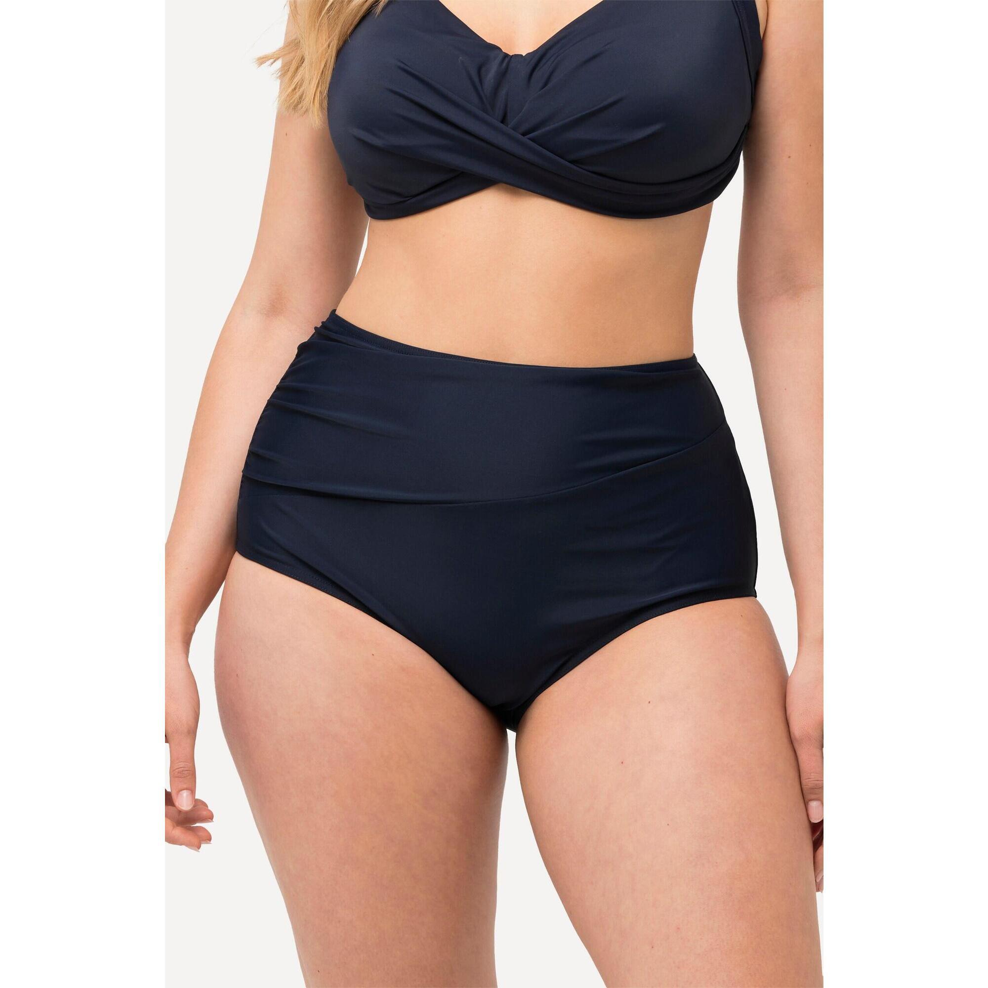 Ulla Popken - Femme Bas De Bikini Drapé Taille Haute - Soutien-gorge - Bleu - 58 - Decathlon
