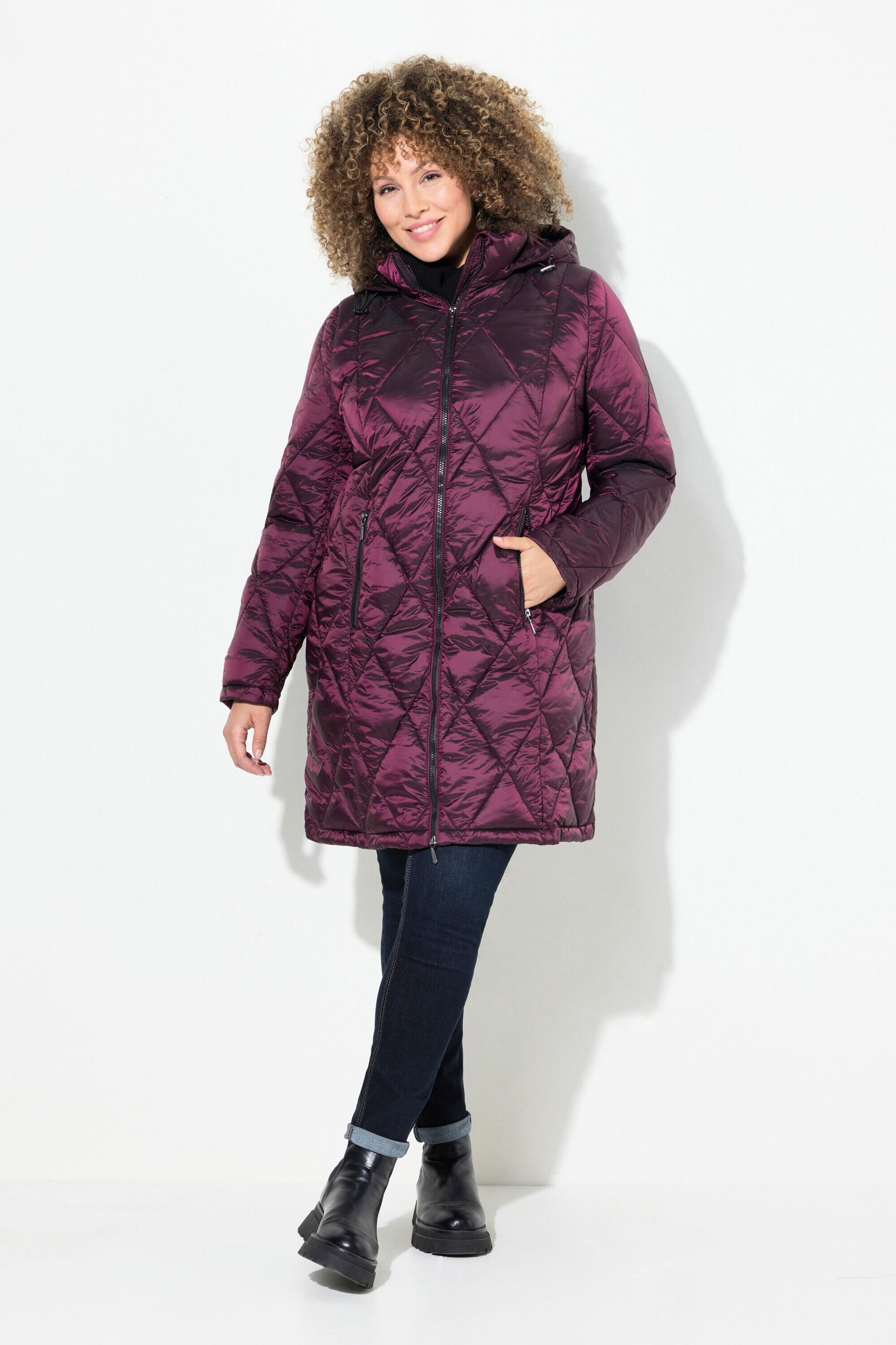 ULLA POPKEN Giacca trapuntata HYPRAR donna taglie comode, idrorepellente con cappuccio