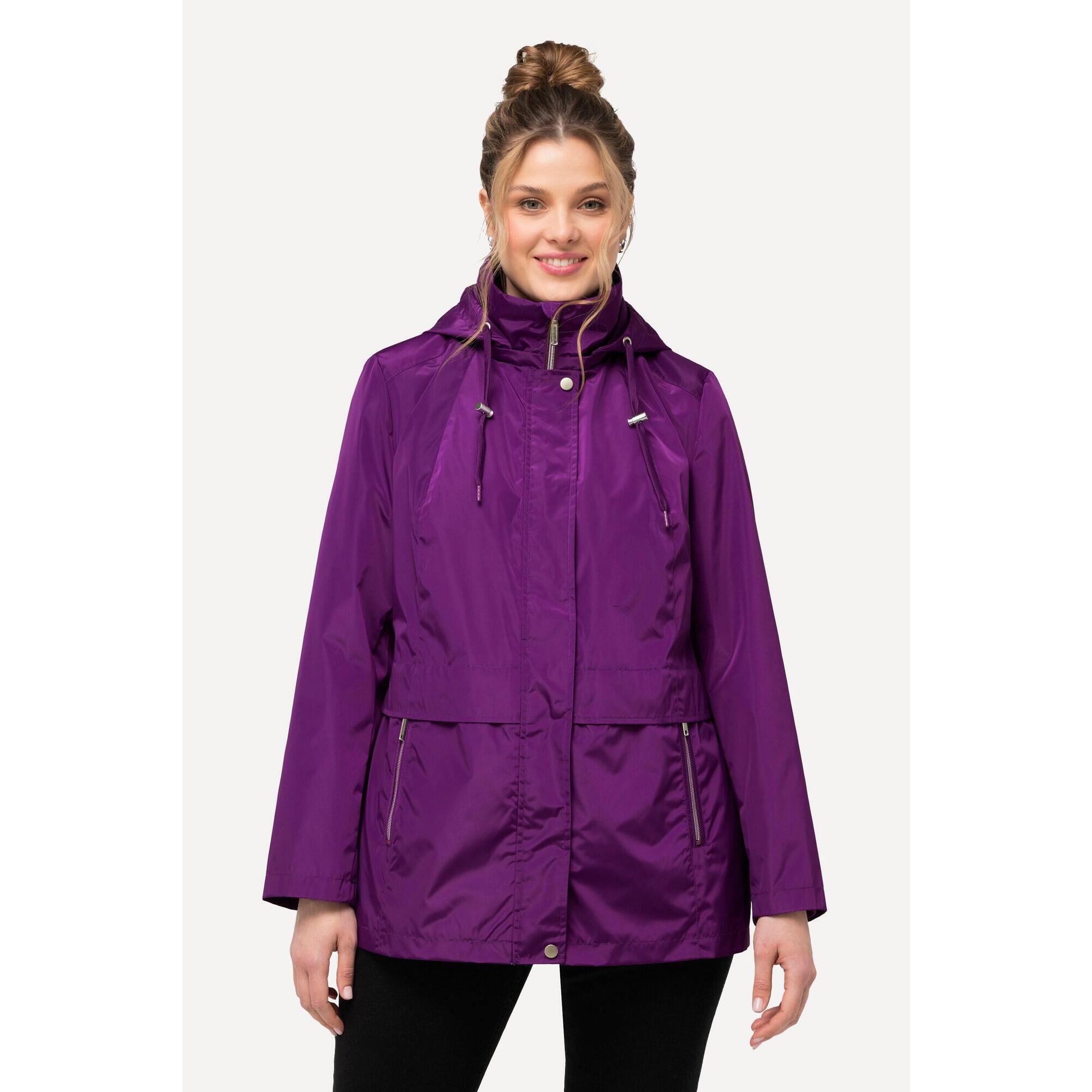 Ulla Popken - Femme Veste Hyprar À Capuche Coupe-vent Et Déperlante - Veste - Violet - Decathlon