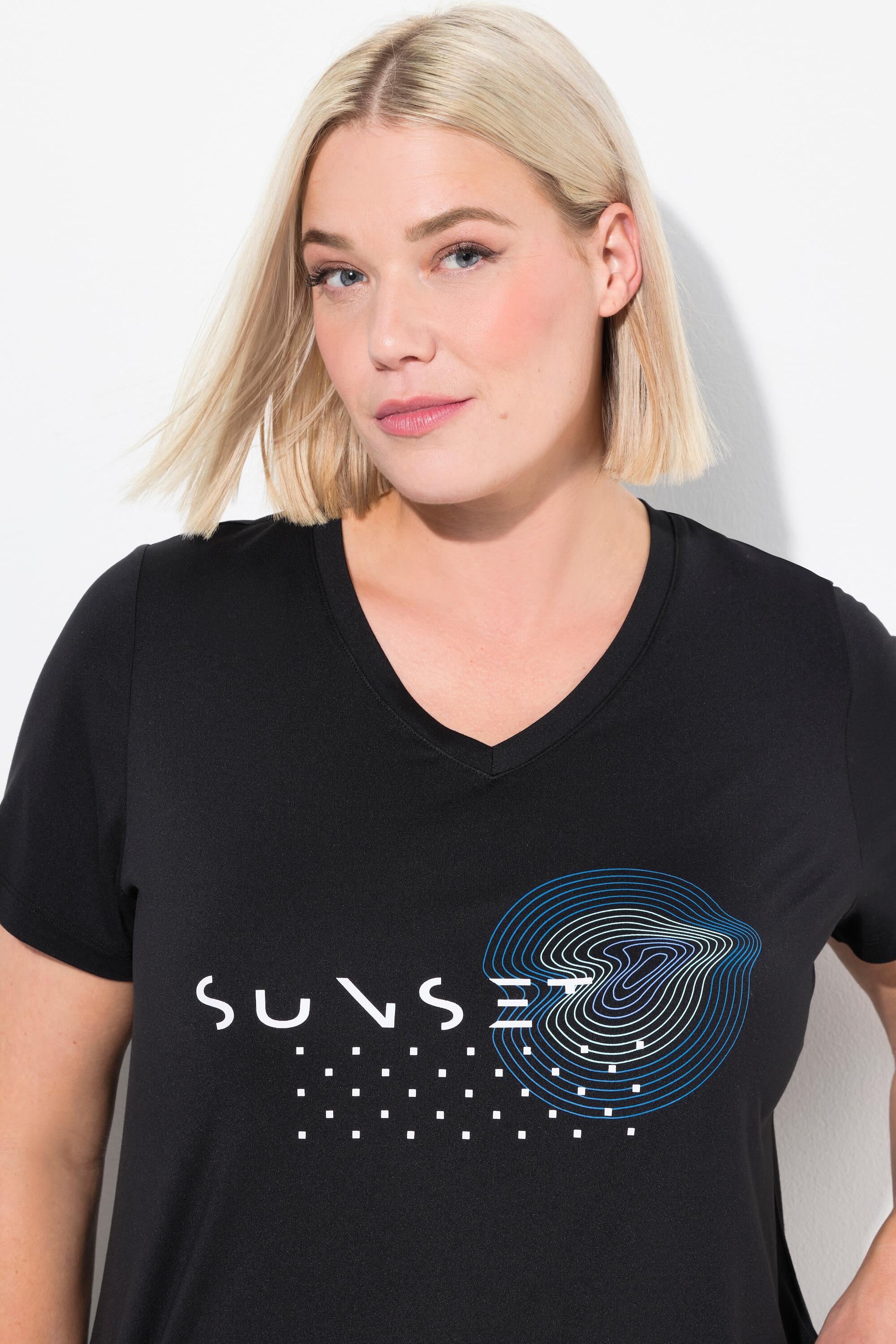 Femme T-shirt de sport séchage rapide col V manches courtes 3/6