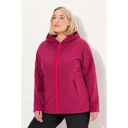 Femme Veste Softshell à capuche poches zippées fermetures à scratch