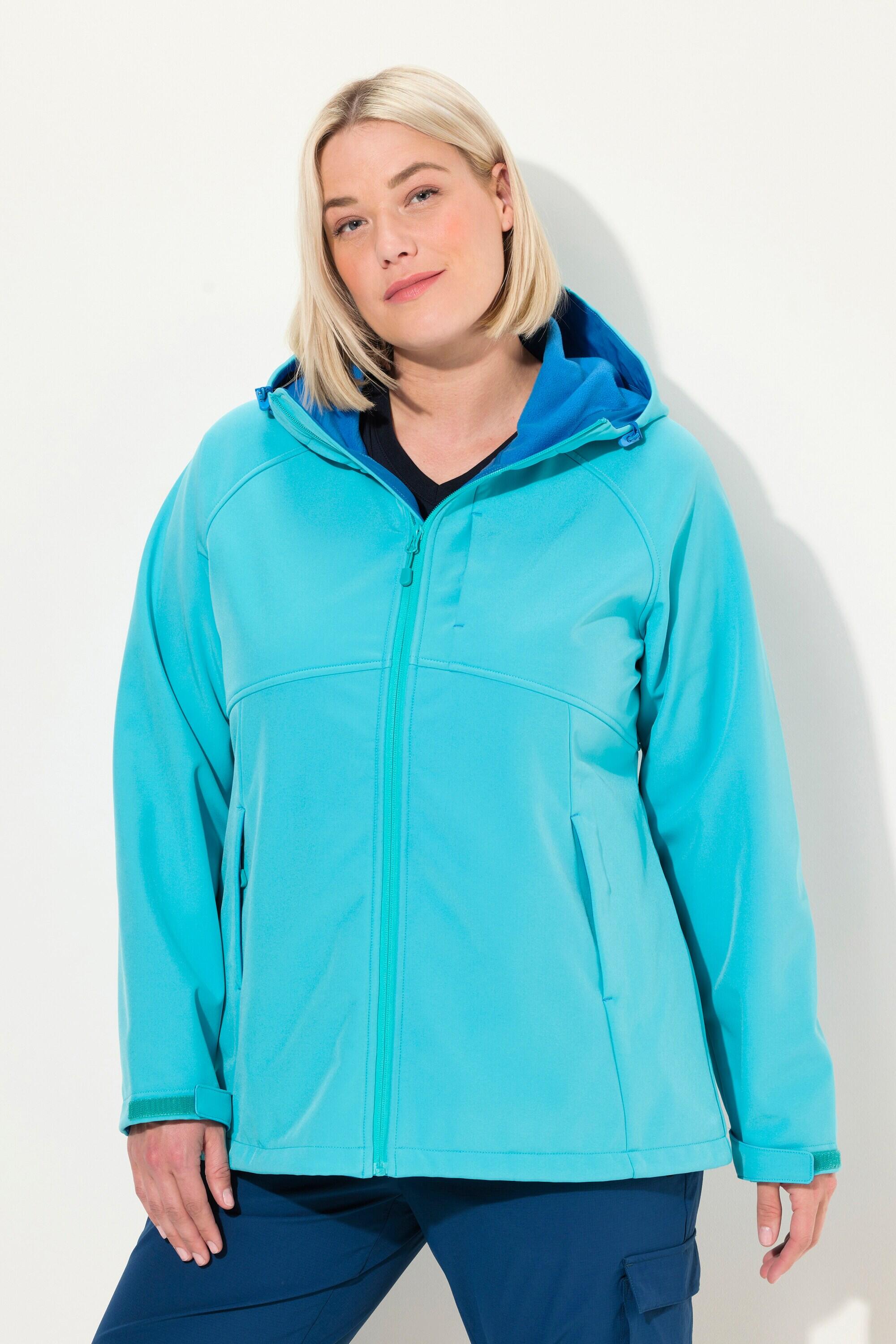 ULLA POPKEN Giacca Softshell Donna blu con fodera in pile e cappuccio regolabile