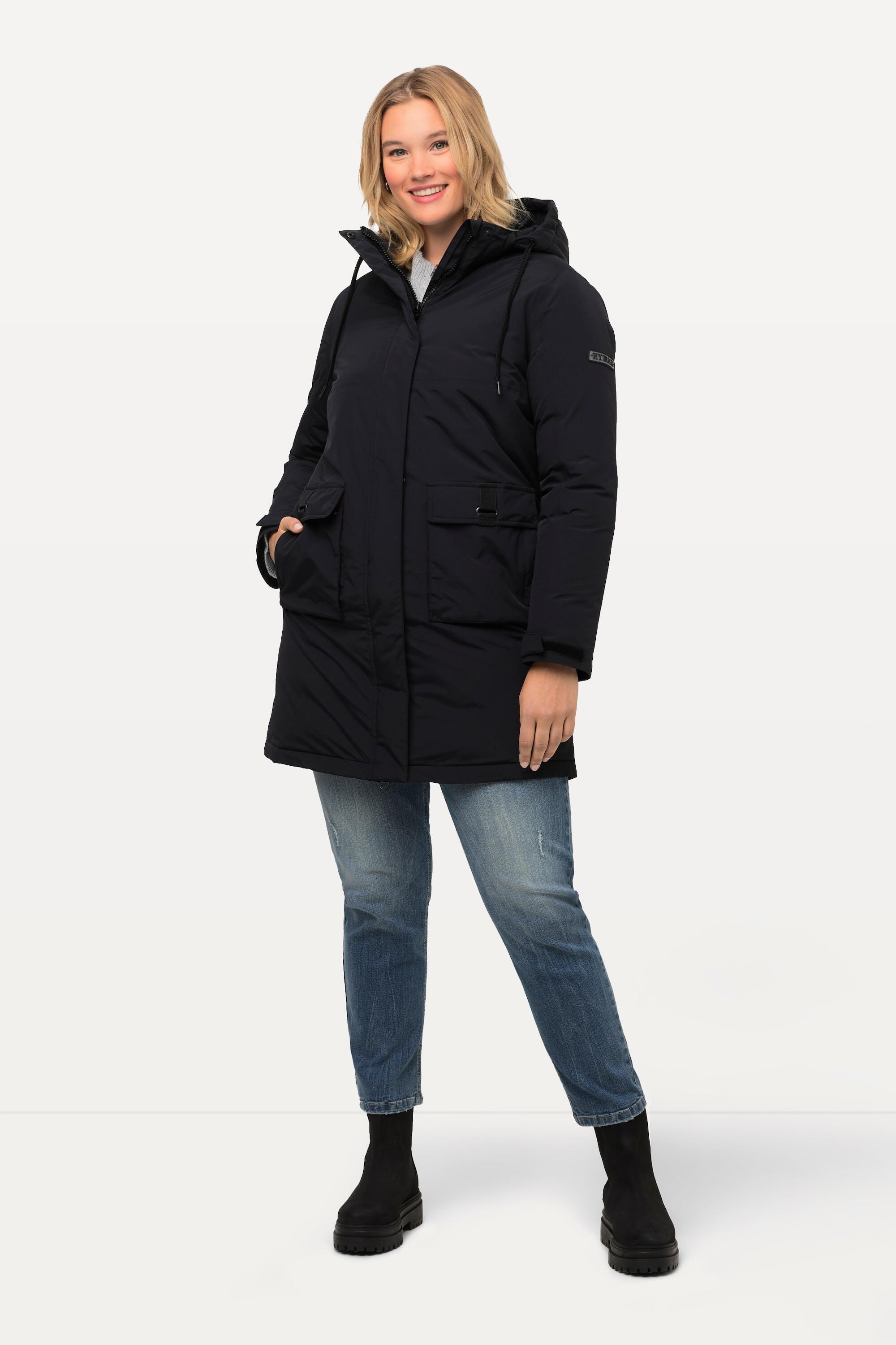 ULLA POPKEN Giacca HYPRAR donna impermeabile con collo alto, cappuccio removibile, riciclata