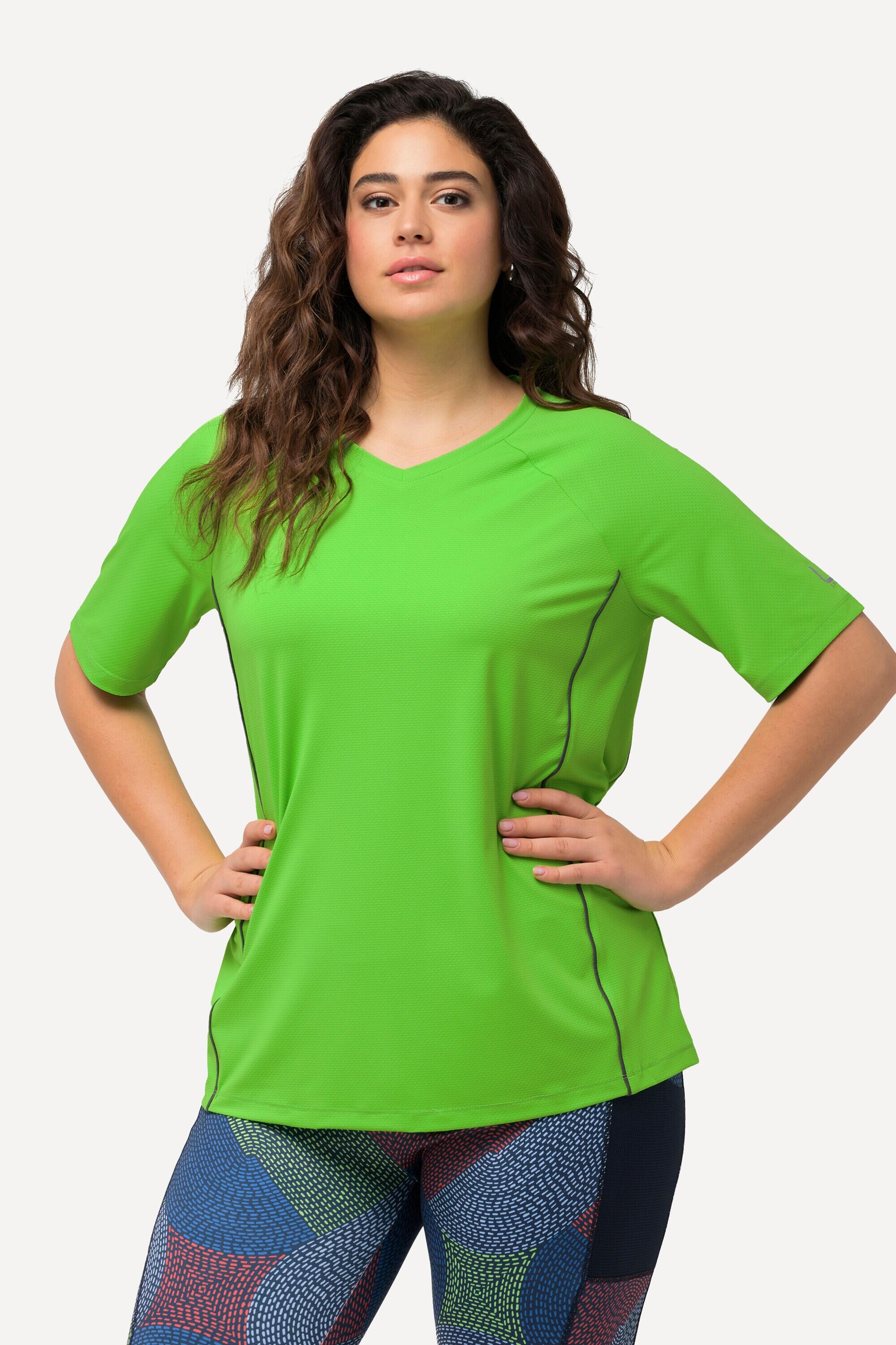 Damen T-Shirt V-Ausschnitt Halbarm 8/9