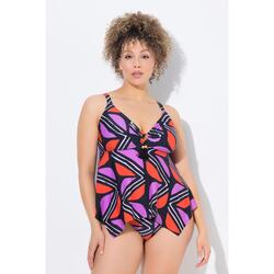 Femme Tankini à bonnets souples. Motif graphique. Matière recyclée