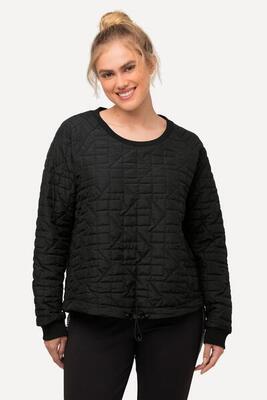 Dames sweatshirt doorgestikt patroon zoomband ronde hals lange mouwen