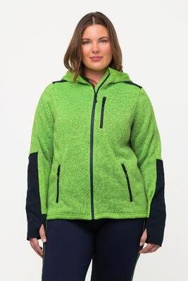 Damen Fleecejacke Reflektordruck Kapuze Daumenloch