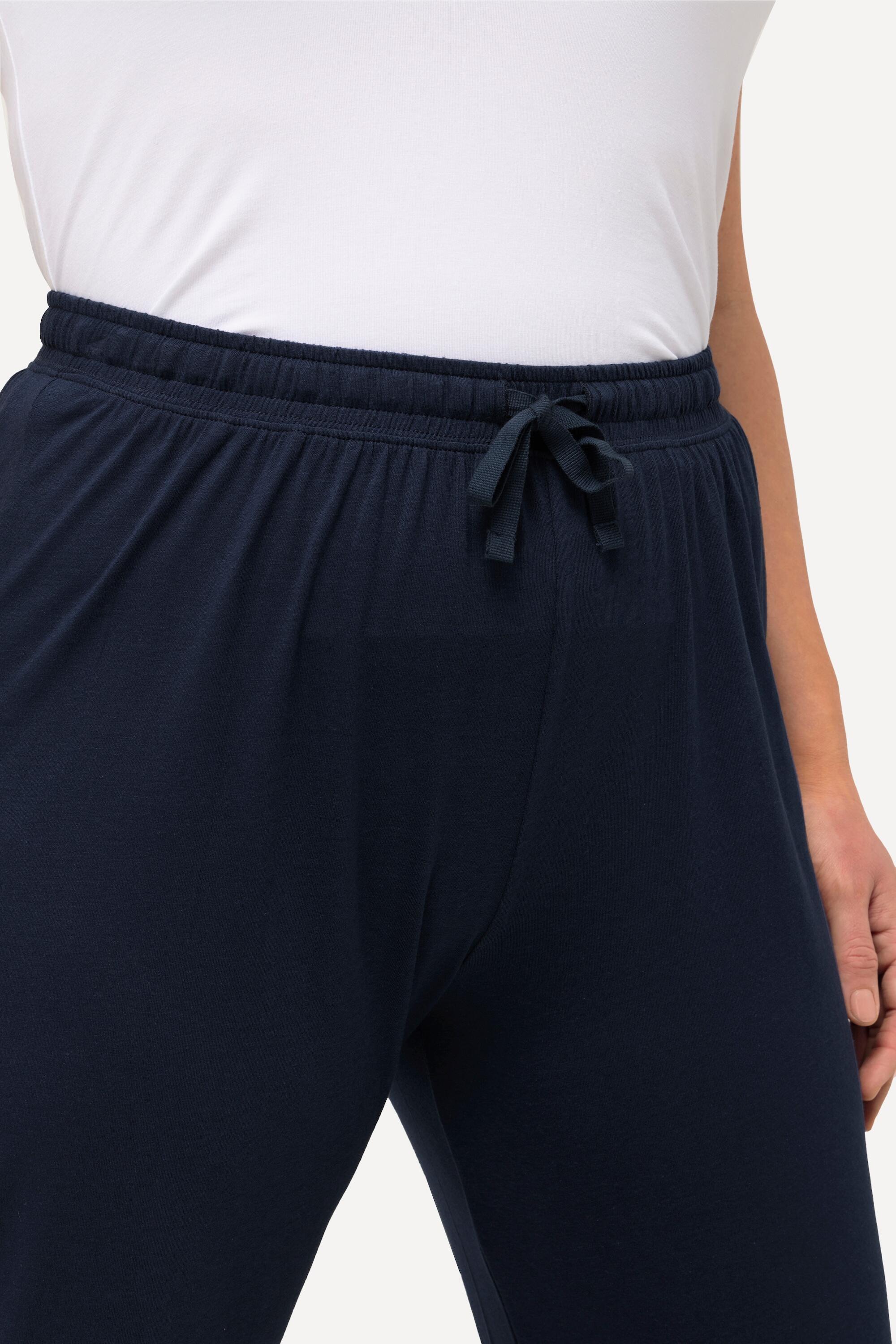 Femme Pantalon de pyjama en modal mélangé coupe droite et taille élastique 3/5