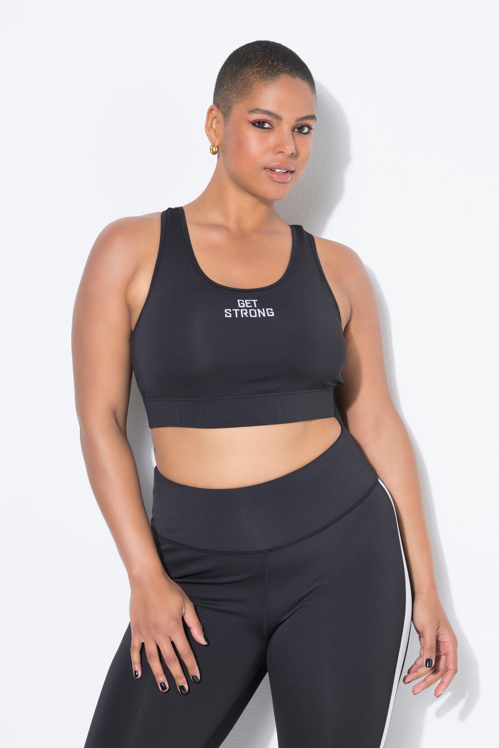 ULLA POPKEN Damen Sport-BH GET STRONG Statement Racerback Mesh-Futter Softcups