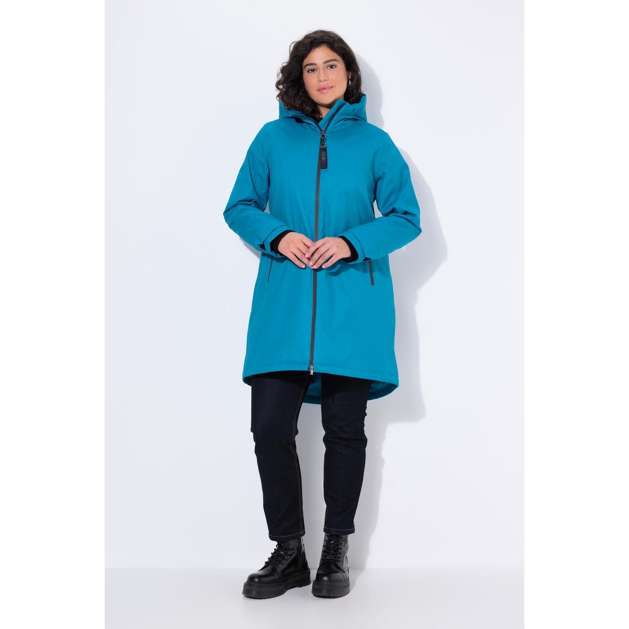 Ulla Popken - Femme Veste Technique Hyprar Imperméable Fermeture À Glissière À Double Sens - Veste - Bleu - Decathlon