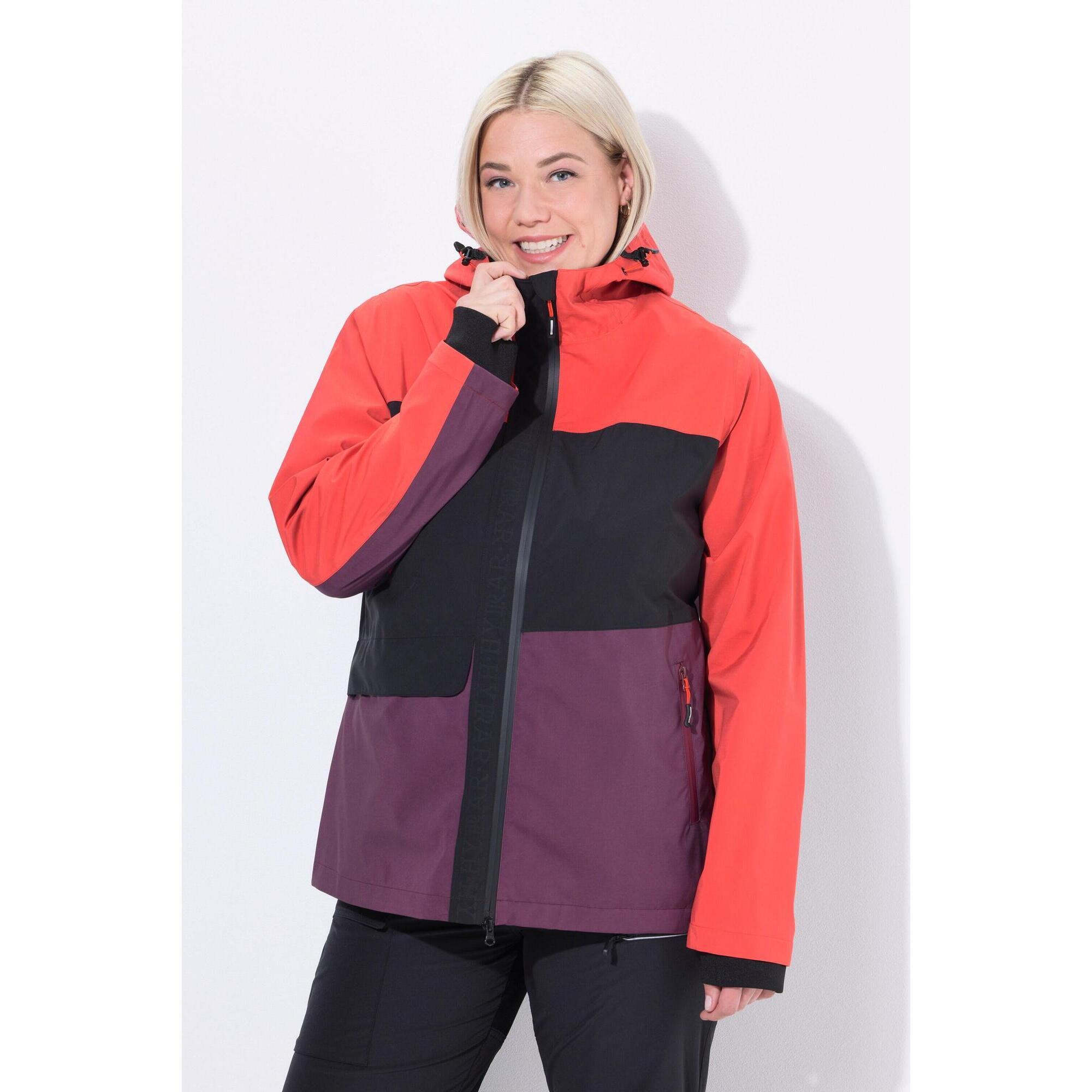 Ulla Popken - Femme Veste De Pluie Hyprar À Capuche Modèle Imperméable Label Oeko-tex - Veste - Rouge - Decathlon