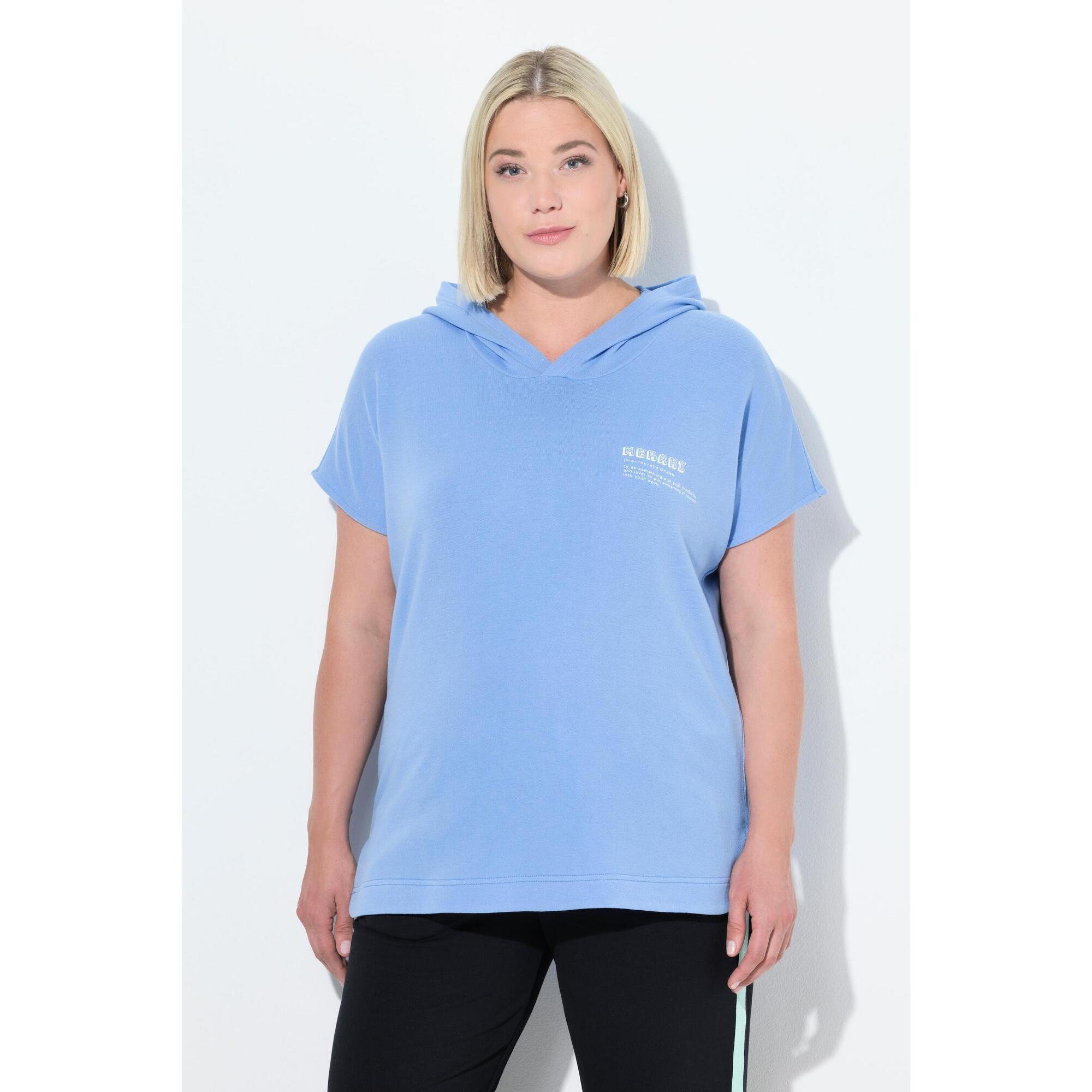 Ulla Popken - Femme Sweat-shirt Technique À Capuche Sans Manches Séchage Rapide - Sweat-shirt - Bleu - Decathlon