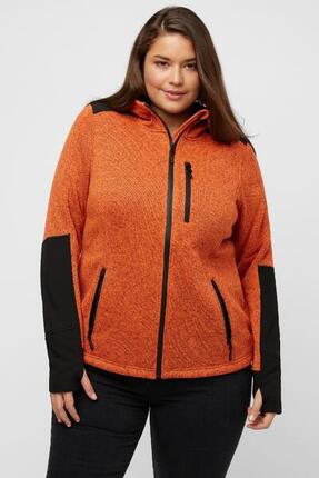 Damen Fleecejacke Reflektordruck Kapuze Daumenloch