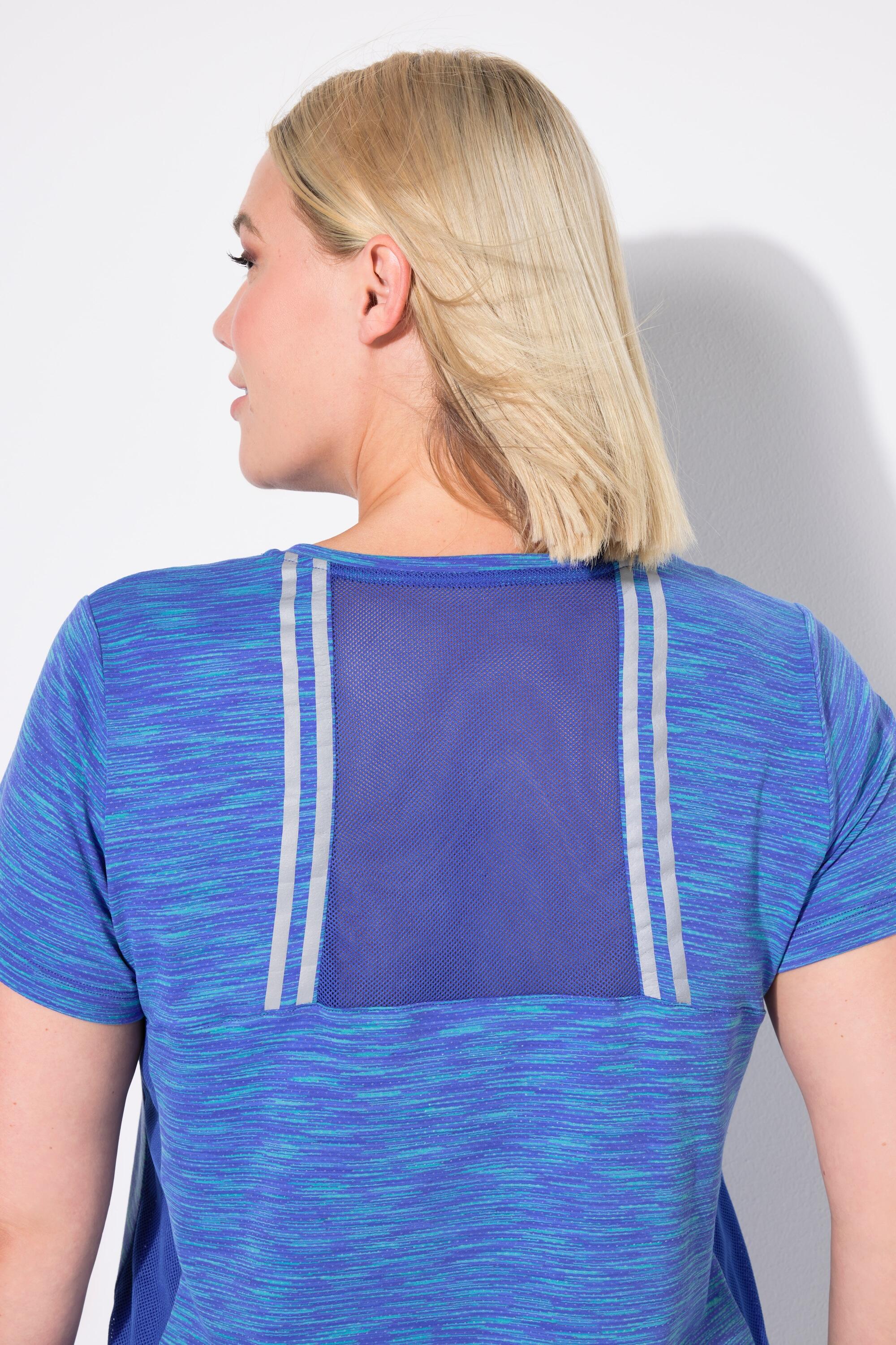 Femme T-shirt technique passepoils réfléchissants manches courtes et col en V 3/7