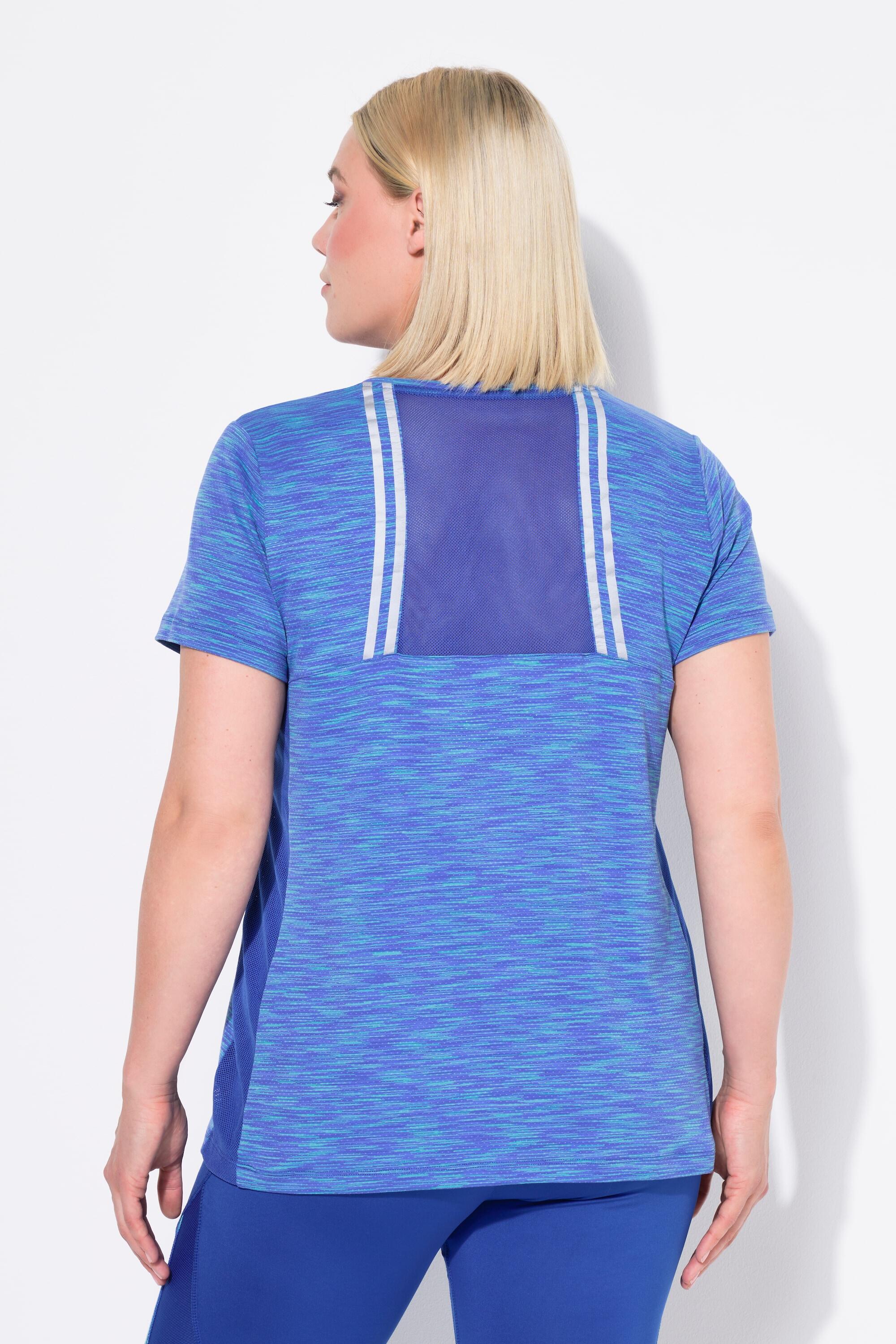 Femme T-shirt technique passepoils réfléchissants manches courtes et col en V 2/7
