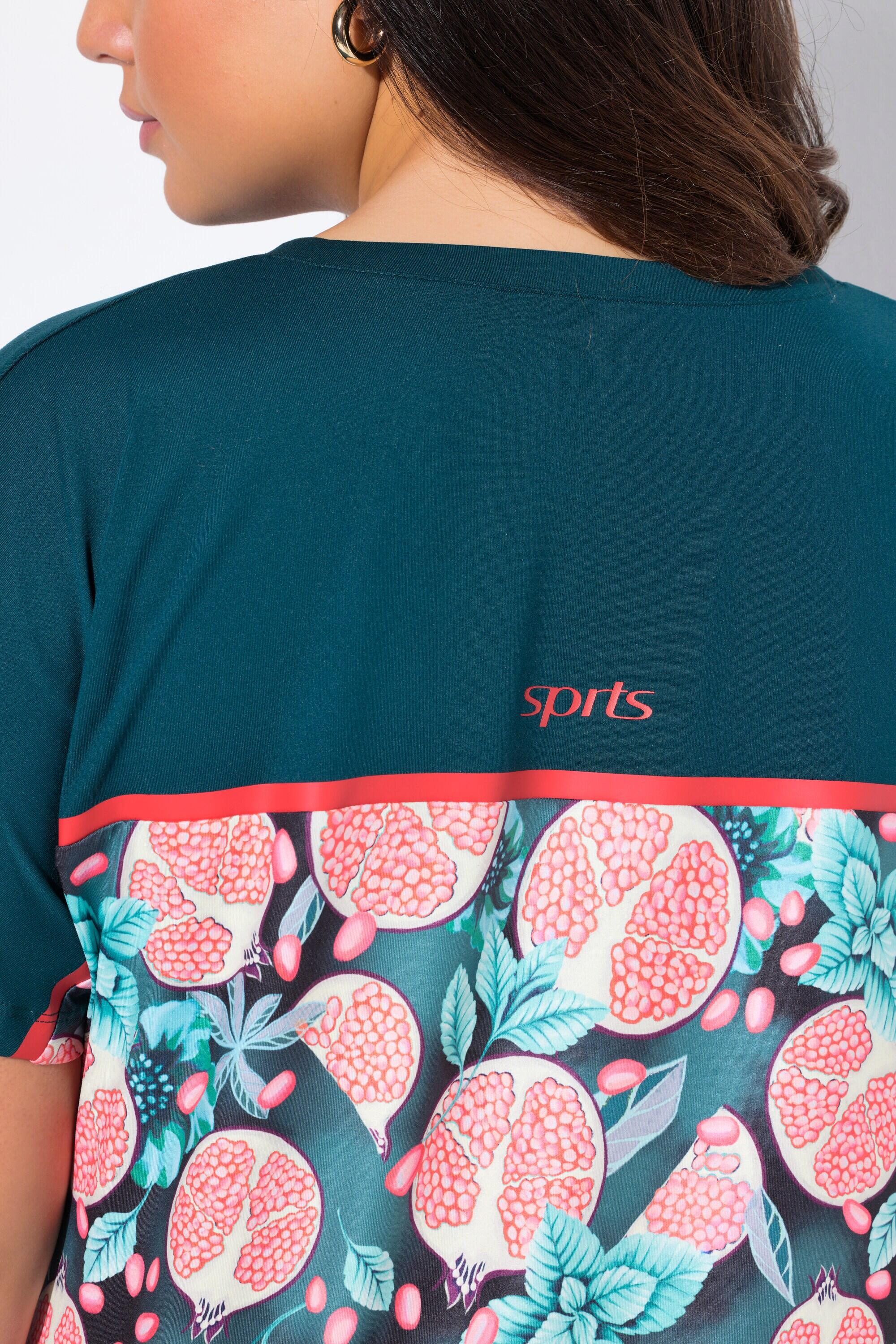 Dames Functioneel shirt oversized carréhals korte mouw 8/11