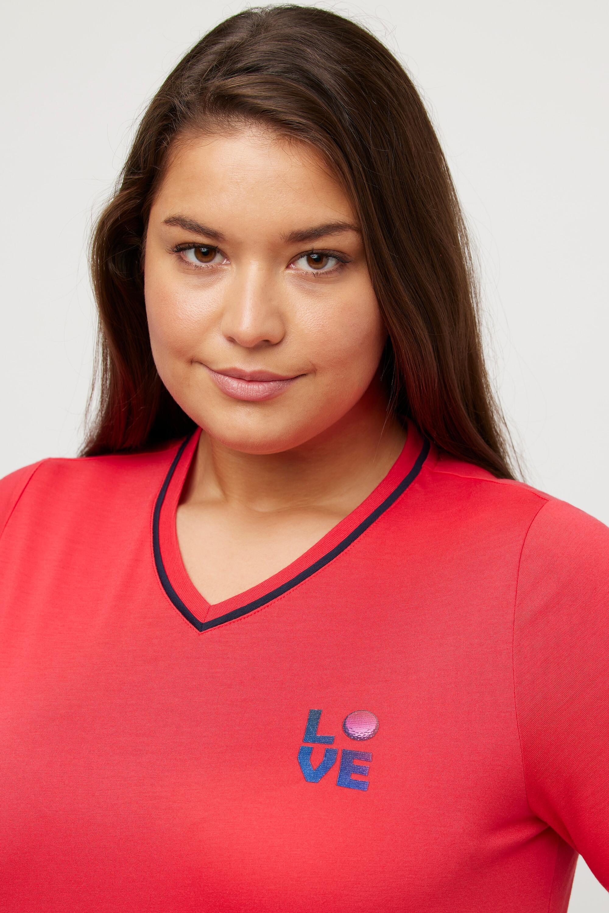 Femme T-shirt Love col en V manches courtes antibactérien 3/5