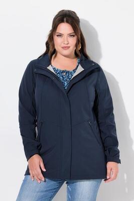 Dames hyprar lange softshell-jas waterdicht a-lijn capuchon