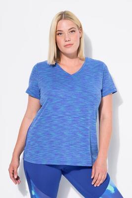 Damen Funktionsshirt Reflektorpipings V-Ausschnitt Halbarm