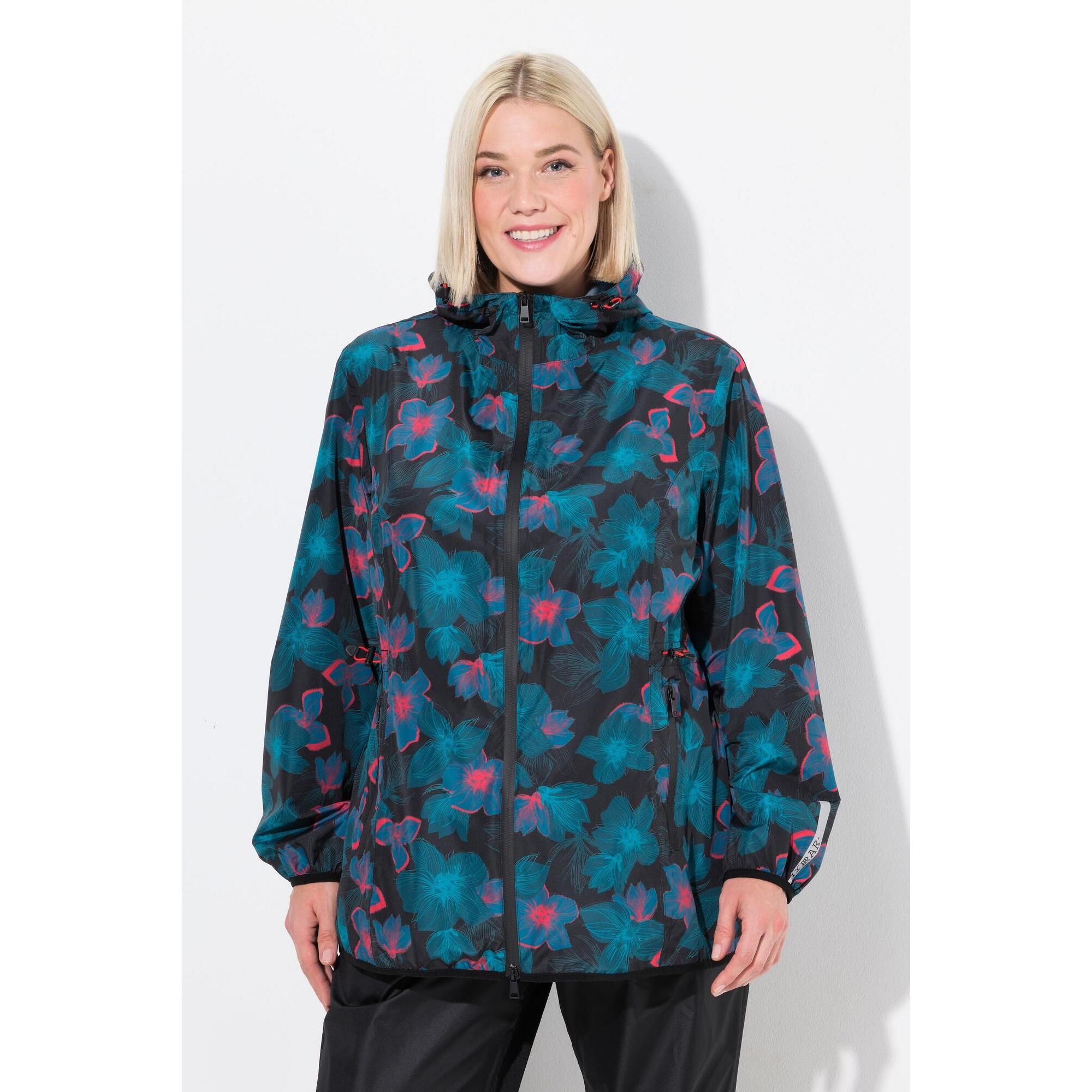 Damskie Kurtka przeciwdeszczowa lekka wodoszczelna kaptur kieszenie na zamek