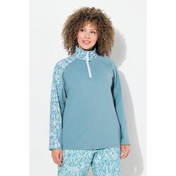 Femme T-shirt technique à col montant fermeture à glissière et manches longues