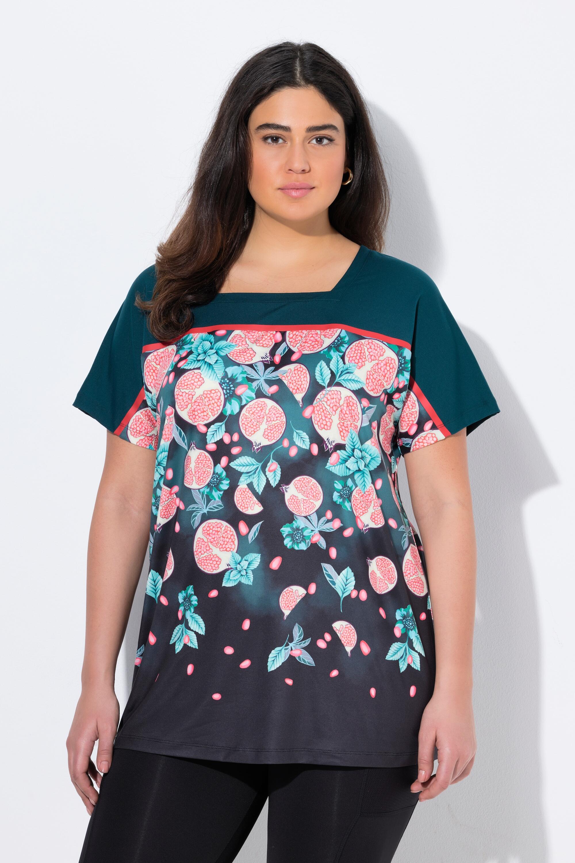 ULLA POPKEN T-shirt tecnico donna - oversize, scollo quadrato, poliestere riciclato