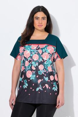 Dames functioneel shirt oversized carréhals korte mouw