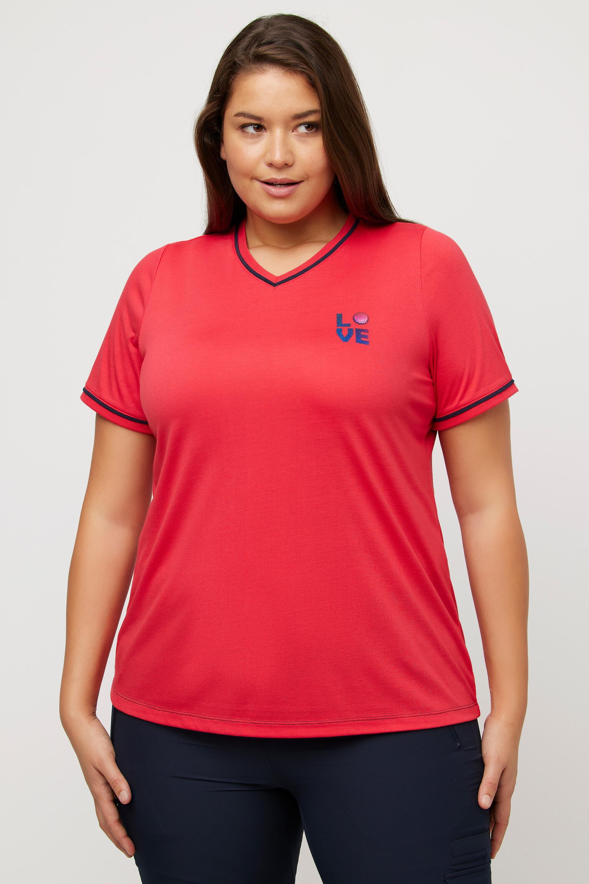 ULLA POPKEN T-shirt donna Love scollo a V antibatterico ROSA