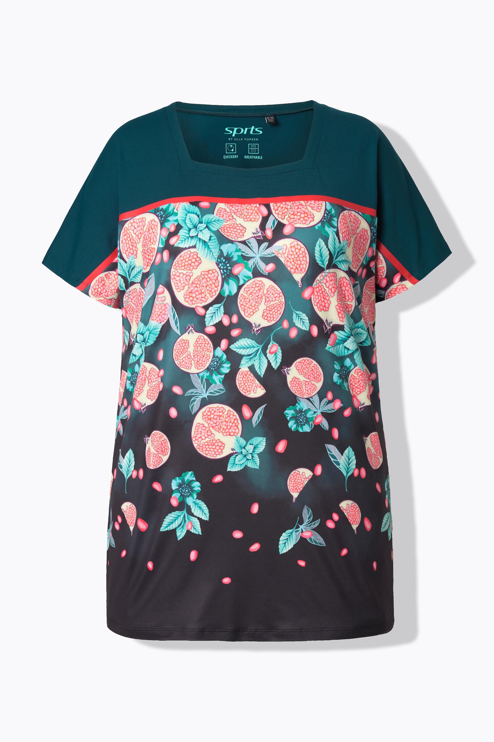 Femme T-shirt oversize technique. Encolure carrée et manches courtes 6/6