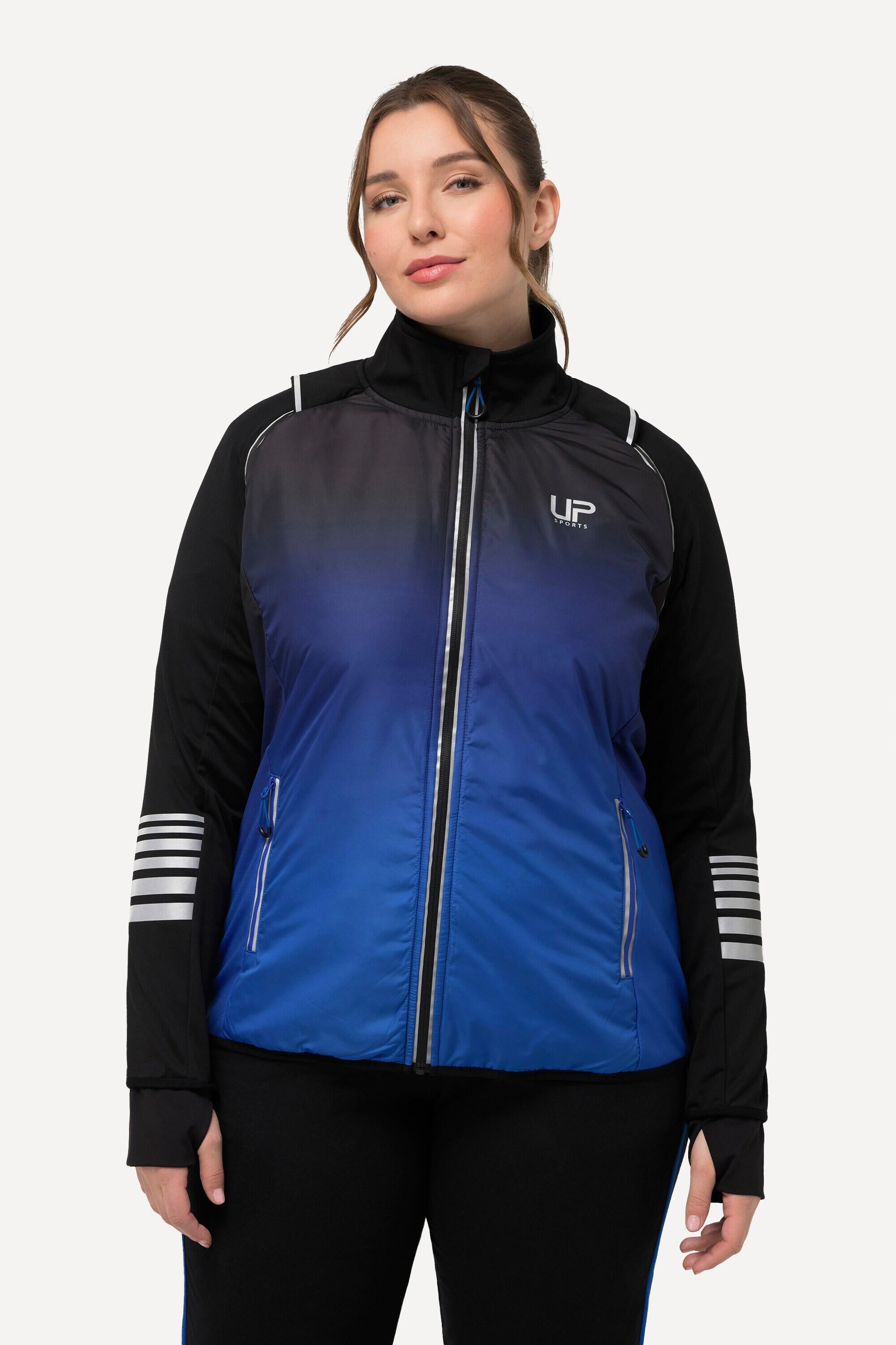 ULLA POPKEN Women's 2-in-1 Technical Jacket with Detachable Sleeves Blue, Fleece