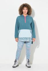 Femme Sweat-shirt en polaire manches longues capuche et poche kangourou