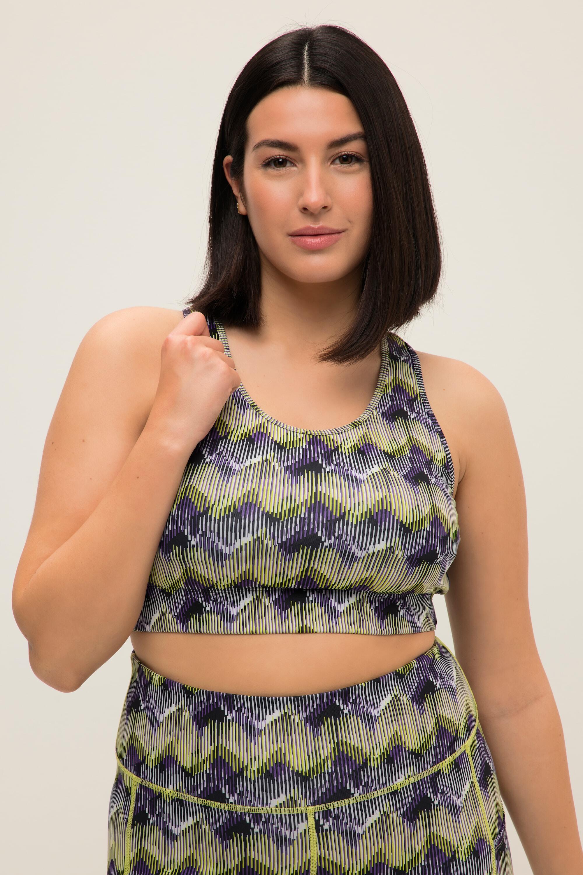 ULLA POPKEN Damen Sport-BH Softcups Allover Print Racerback