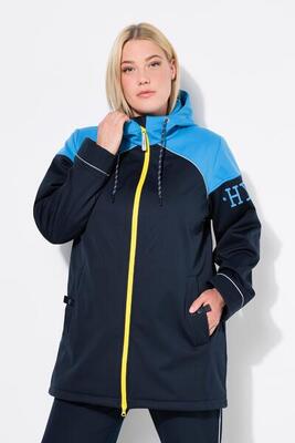 Dames lange softshell-jas waterafstotend 2-weg rits