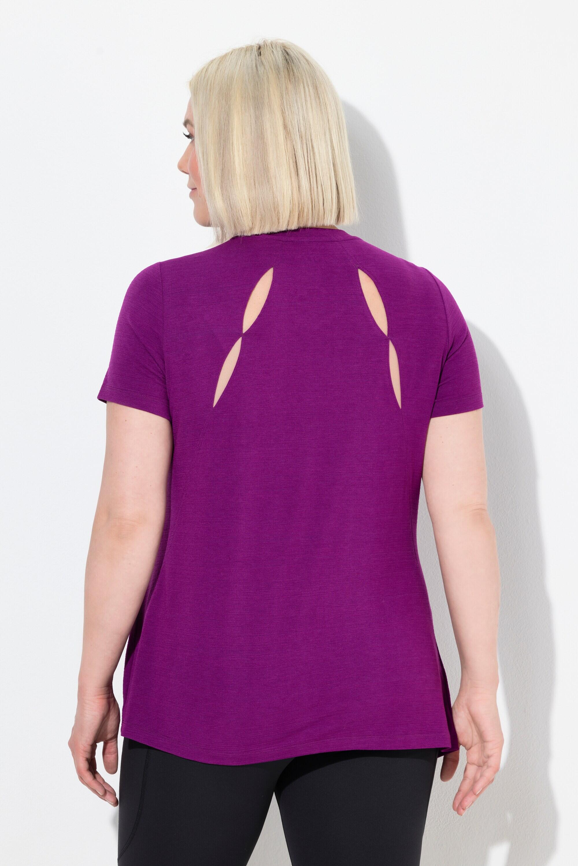 Dames Functioneel shirt cut-outs V-hals korte mouwen gerecycled 7/11