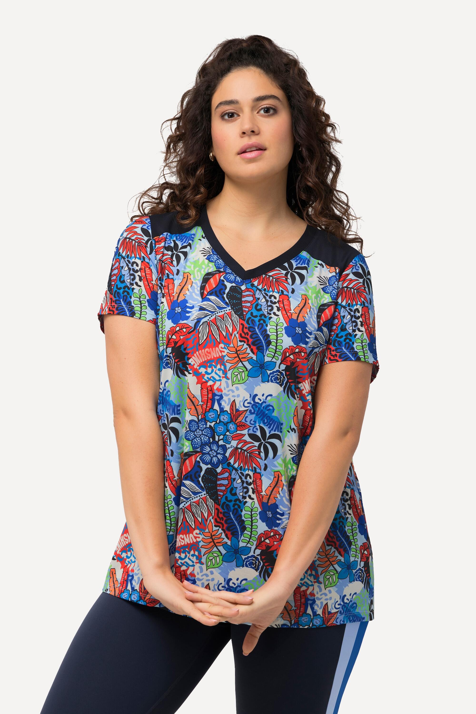 Femme T-shirt technique à manches courtes et col V. Ligne A 4/6