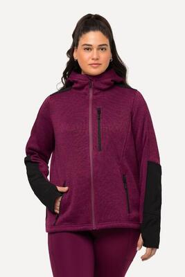 Damen Fleecejacke Reflektordruck Kapuze Daumenloch