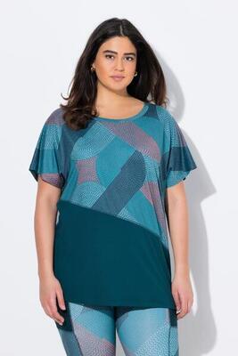 Dames functioneel shirt oversized korte mouw gerecycled