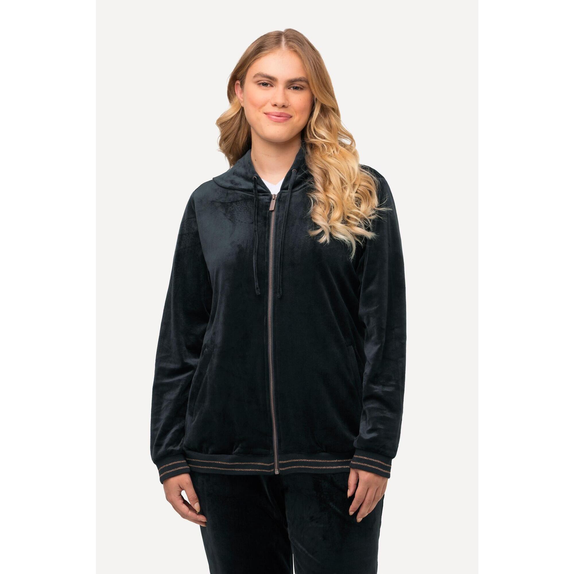 Damskie Aksamitna bluza z tulipanem kaptur skrzace detale