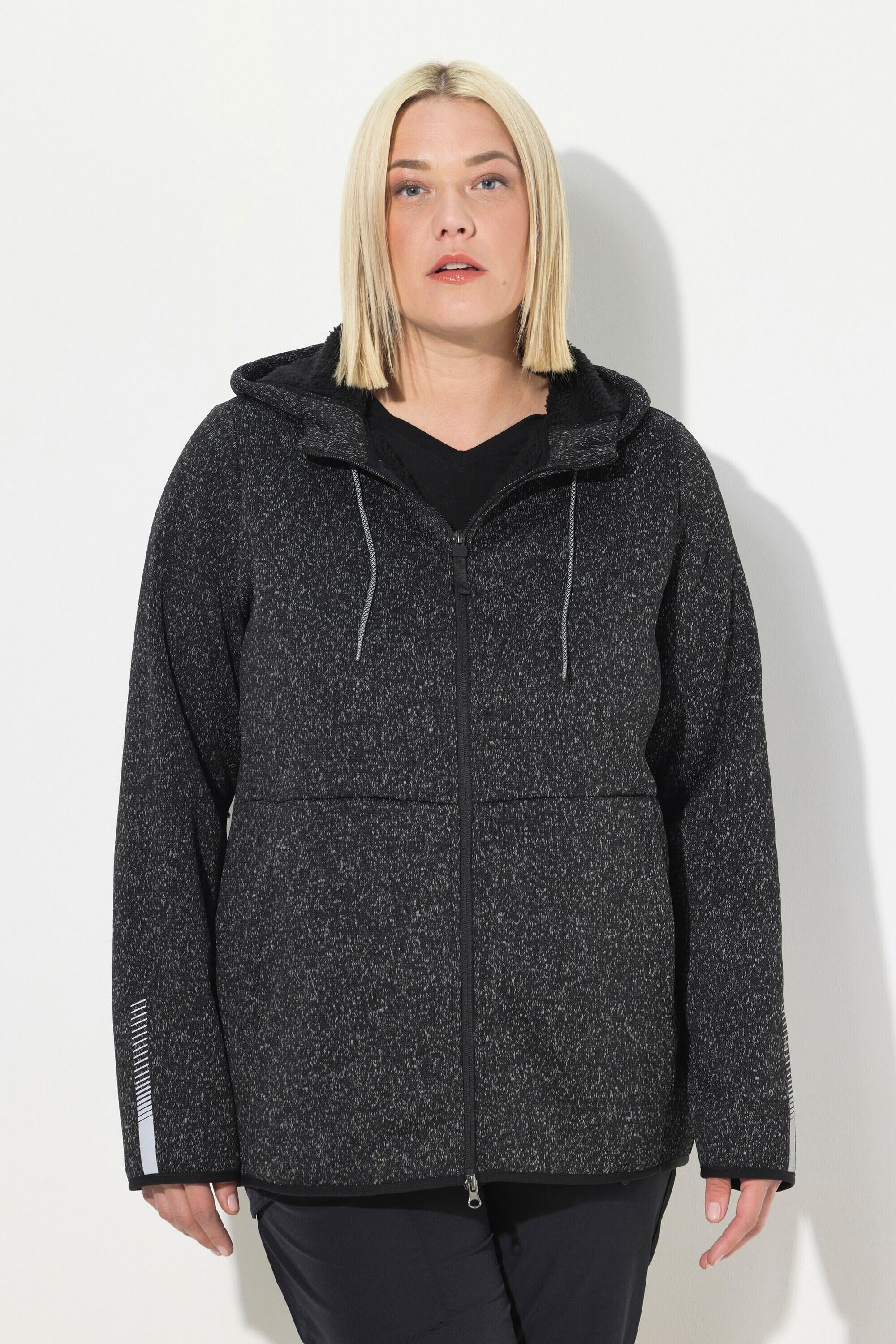 ULLA POPKEN Giaca in pile donna Nero con fodera in pile