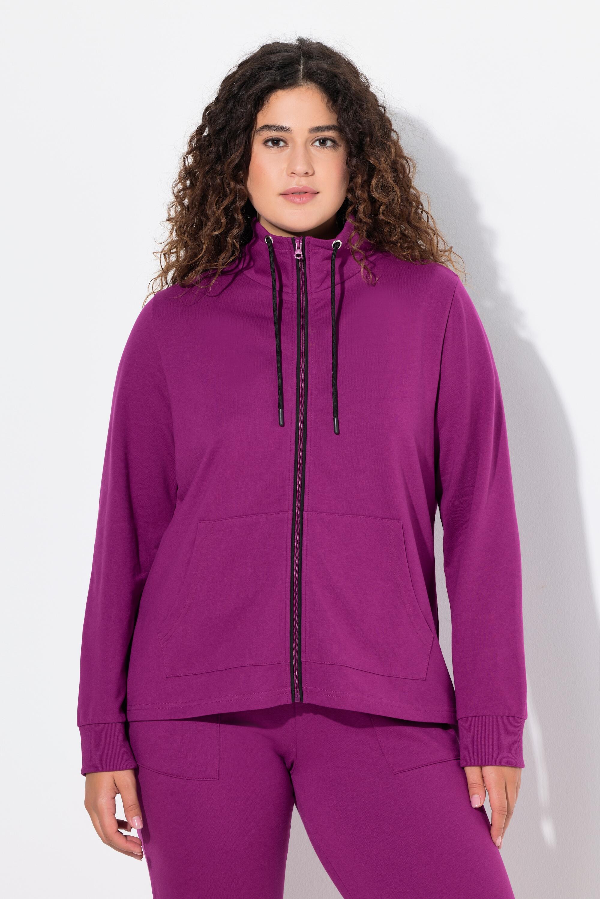 ULLA POPKEN Women's Fleece Jacket with Stand Collar rosa/violet