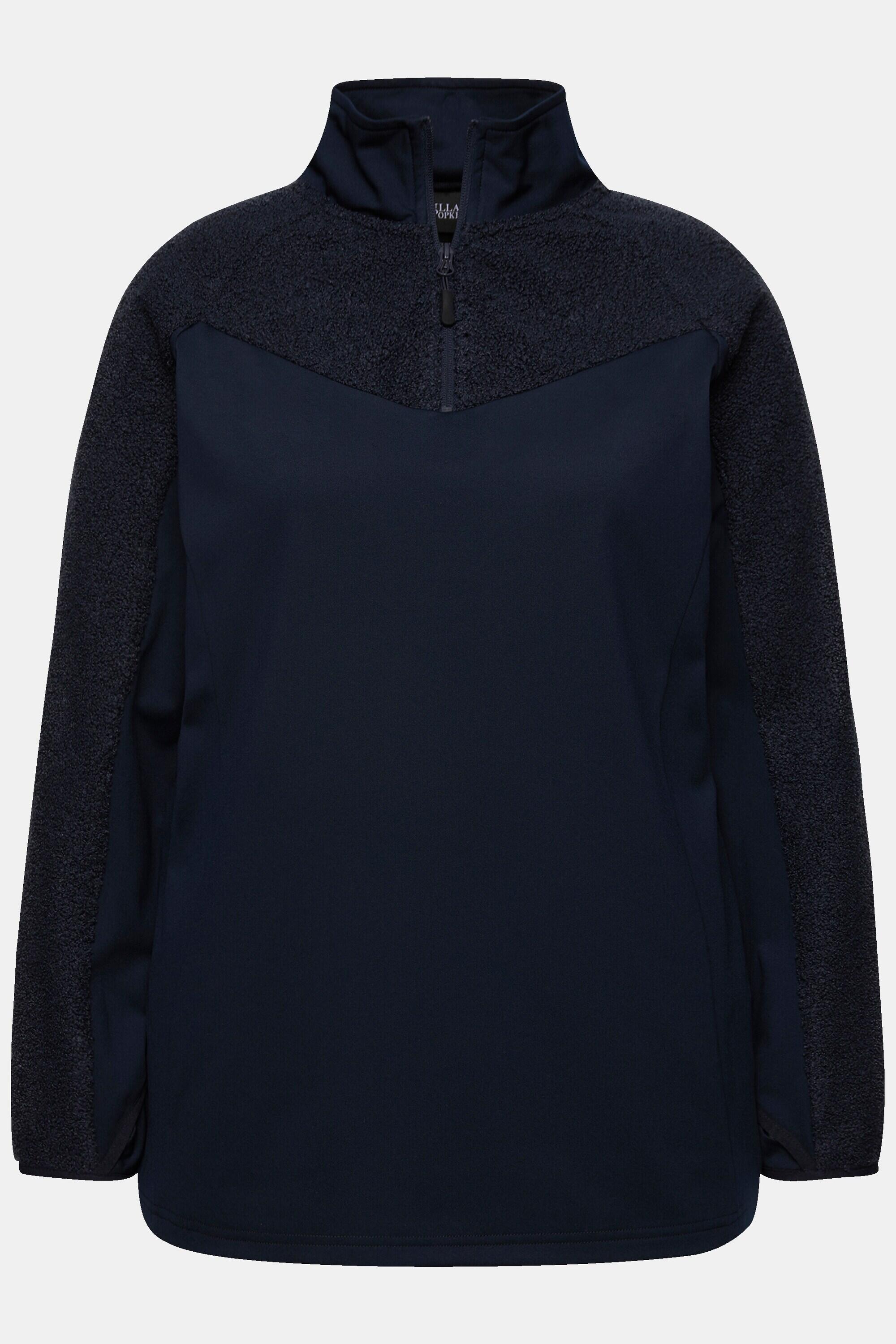 Damen Sweatshirt Stretch Teddyfleece Troyerkragen Langarm 9/9