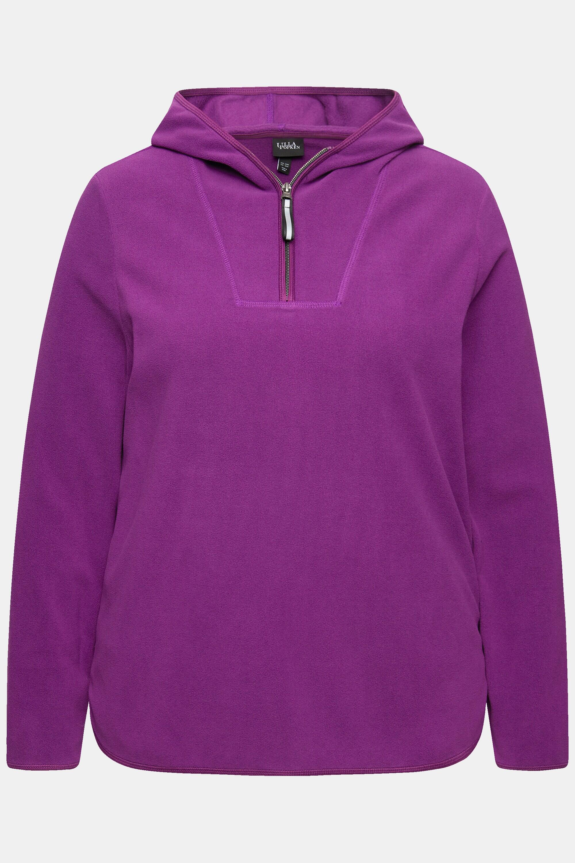 Damen Fleece-Troyer kurz Oversized Kapuze Langarm recycelt 9/9