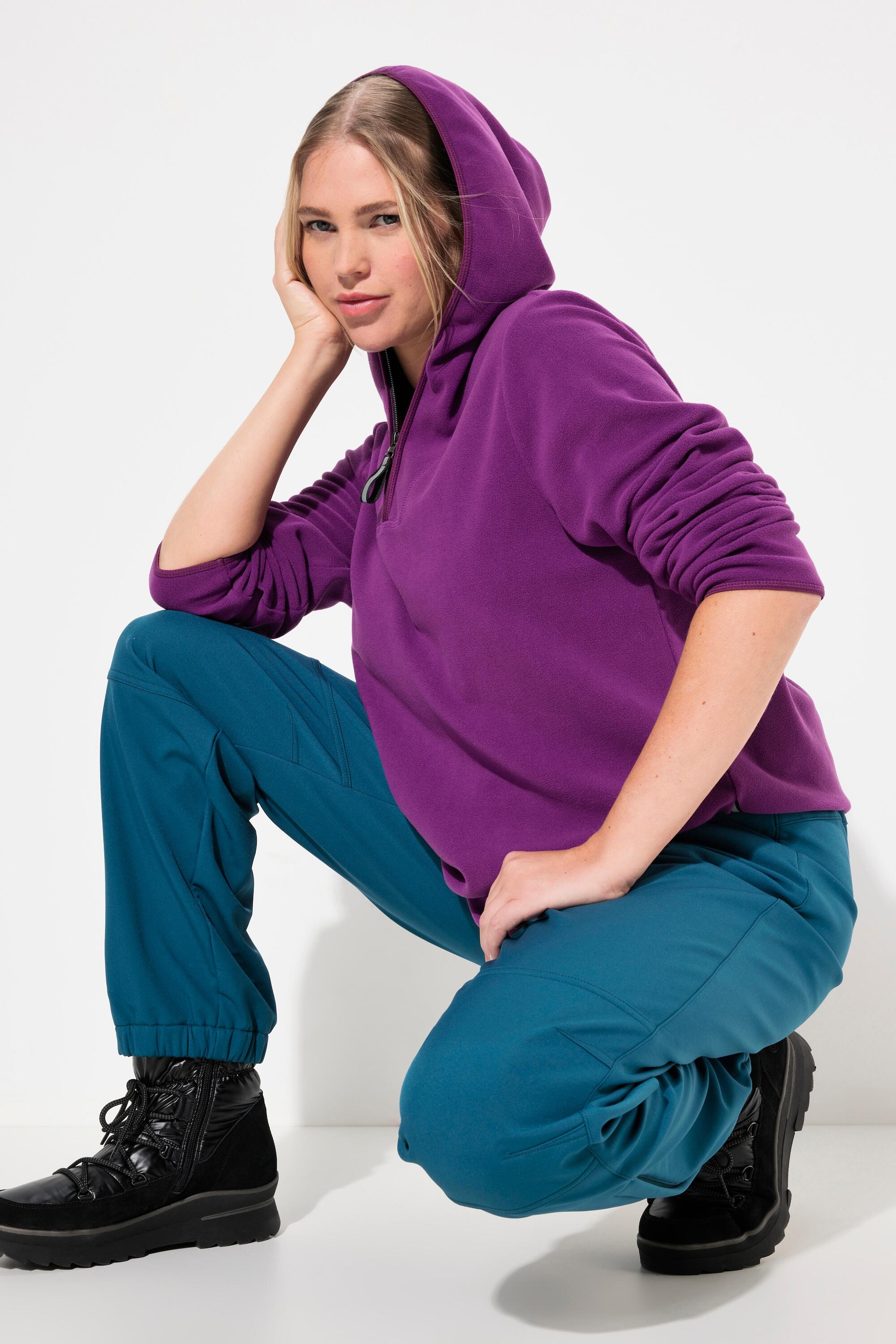 Femme Pull camionneur en polaire coupe courte et oversize matière recyclée 4/5